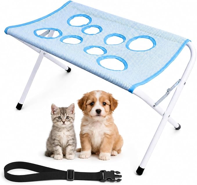 Foldable Pet Grooming Hammock Stand, 44‑lb Capacity Dog & Cat Bathing Helper