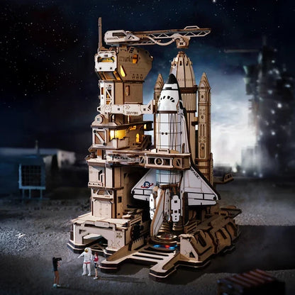 446‑Piece Space Shuttle 3D Wooden Puzzle, DIY Mechanical Building Model for Adults