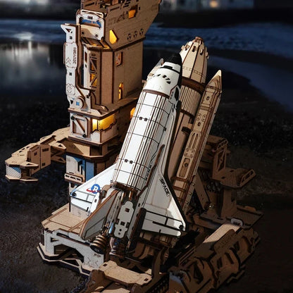 446‑Piece Space Shuttle 3D Wooden Puzzle, DIY Mechanical Building Model for Adults