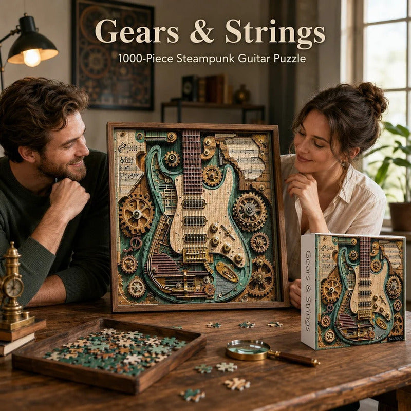 Steampunk‑Style Guitar 3D Wooden Puzzle