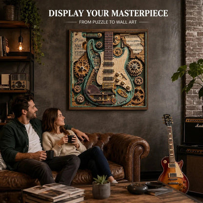 Steampunk‑Style Guitar 3D Wooden Puzzle