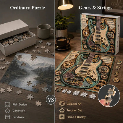 Steampunk‑Style Guitar 3D Wooden Puzzle